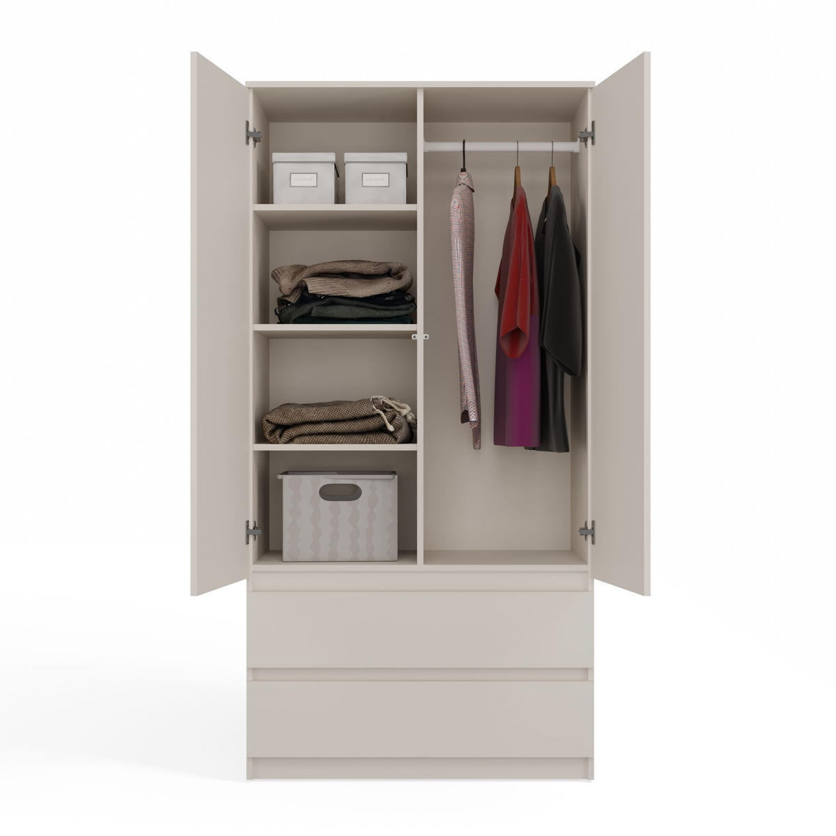 KLEIDERSCHRANK SS-90 KASCHMIR BEIGE - Kaschmir, Holzwerkstoff (90/180/50cm) - CDF