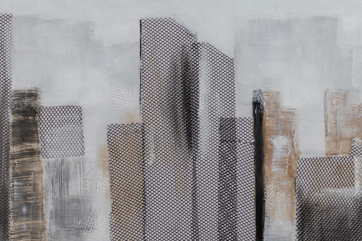 ACRYLBILD HANDGEMALT 120/40 cm - Grau, Holz/Textil (1.8/40cm) - KUNSTLOFT