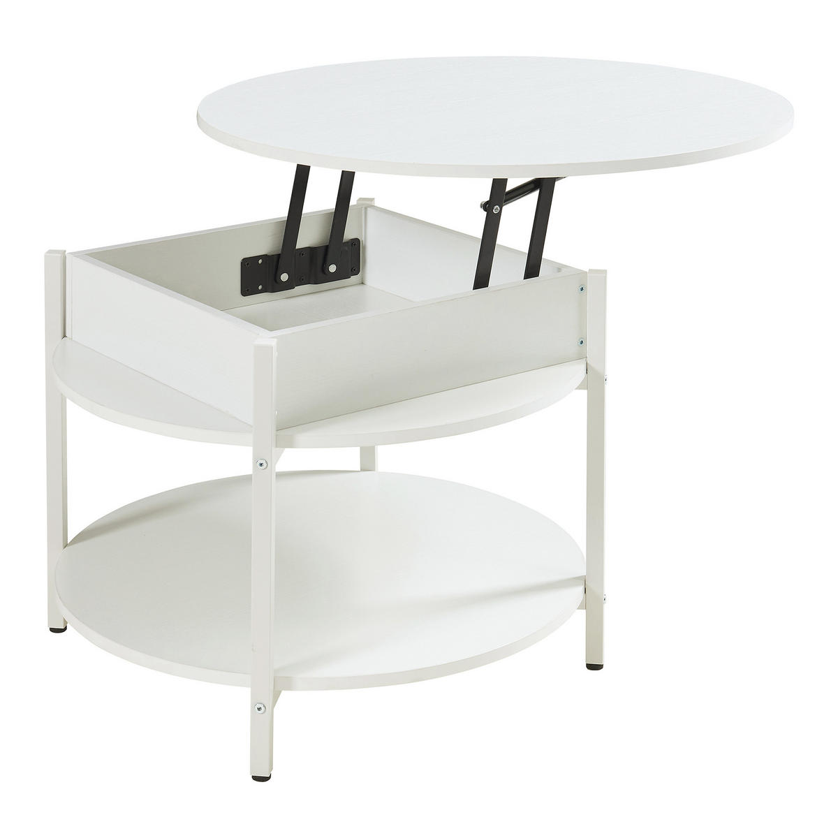 COUCHTISCH Kandas 70/49 cm - Weiß, Holzwerkstoff/Metall (70/70/49cm) - [en.casa]