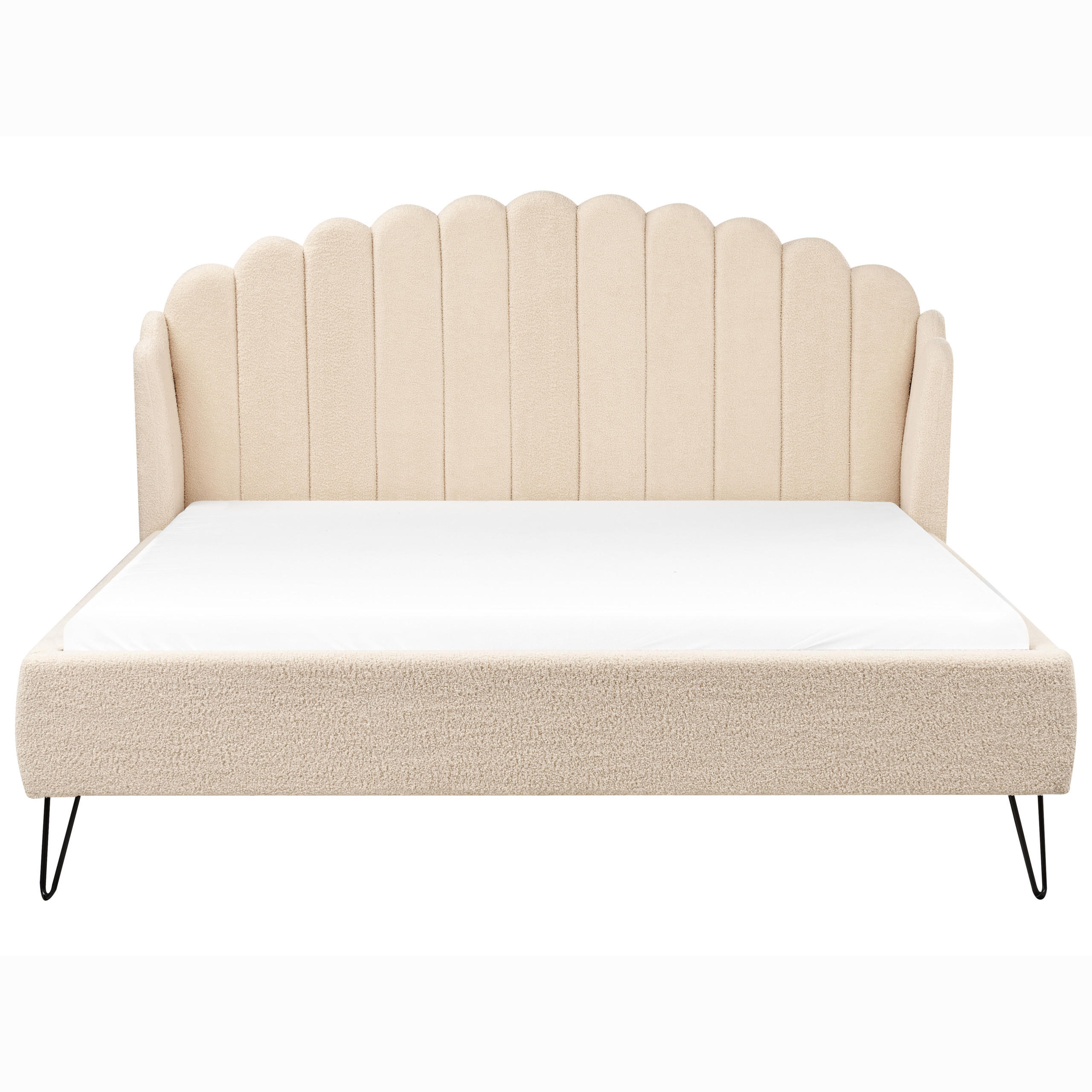 POLSTERBETT mit Lattenrost 180x200 cm Beige Ambillou - Beige, Textil (180/200cm) - Beliani