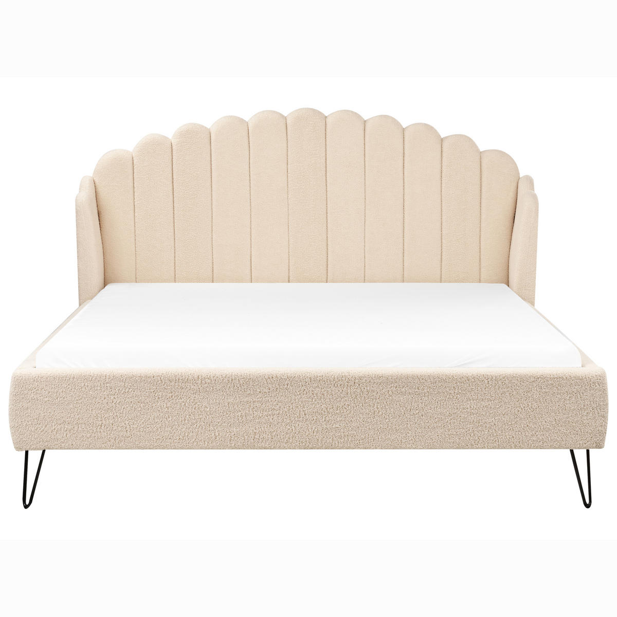 POLSTERBETT mit Lattenrost 180x200 cm Beige Ambillou - Beige, Textil (180/200cm) - Beliani