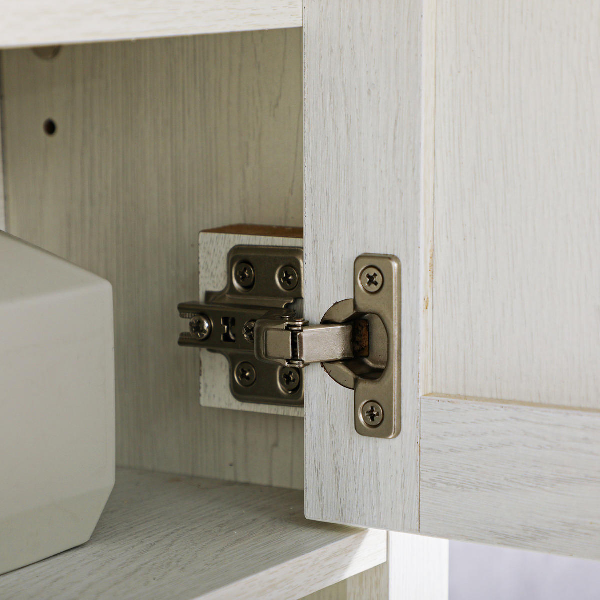 HÄNGESCHRANK DE-15901 mit X-Brace & offenem Fach Weiß - Weiß, Holzwerkstoff (19.5/52.5/60cm) - ComfortXL
