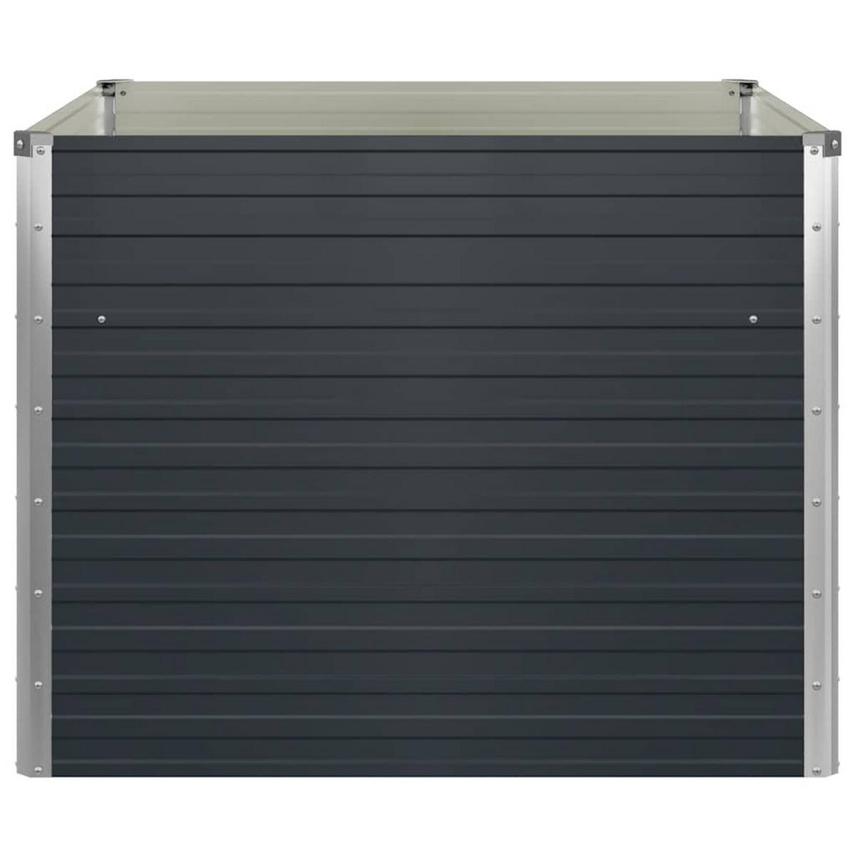 HOCHBEET Anthrazit 100/100/77 Cm Verzinkter Stahl - Anthrazit, Metall (100/77/100cm) - vidaXL