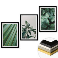 WANDBILDER 3er-Set - 40x60 cm Schwarzer Rahmen - Ästhetische tropische Blätter - Schwarz, Kunststoff (40/60cm) - ArtPrintCave