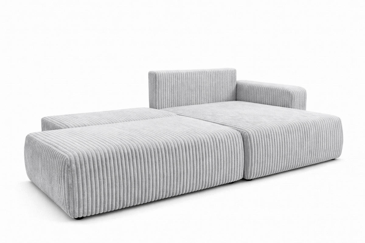 ECKSOFA Mit Schlaffunktion Und Bettkasten, Cordstoff Tilia, Grau, Rechts, OPEN XL - Grau, Holz (262/145cm) - Kaiser Möbel