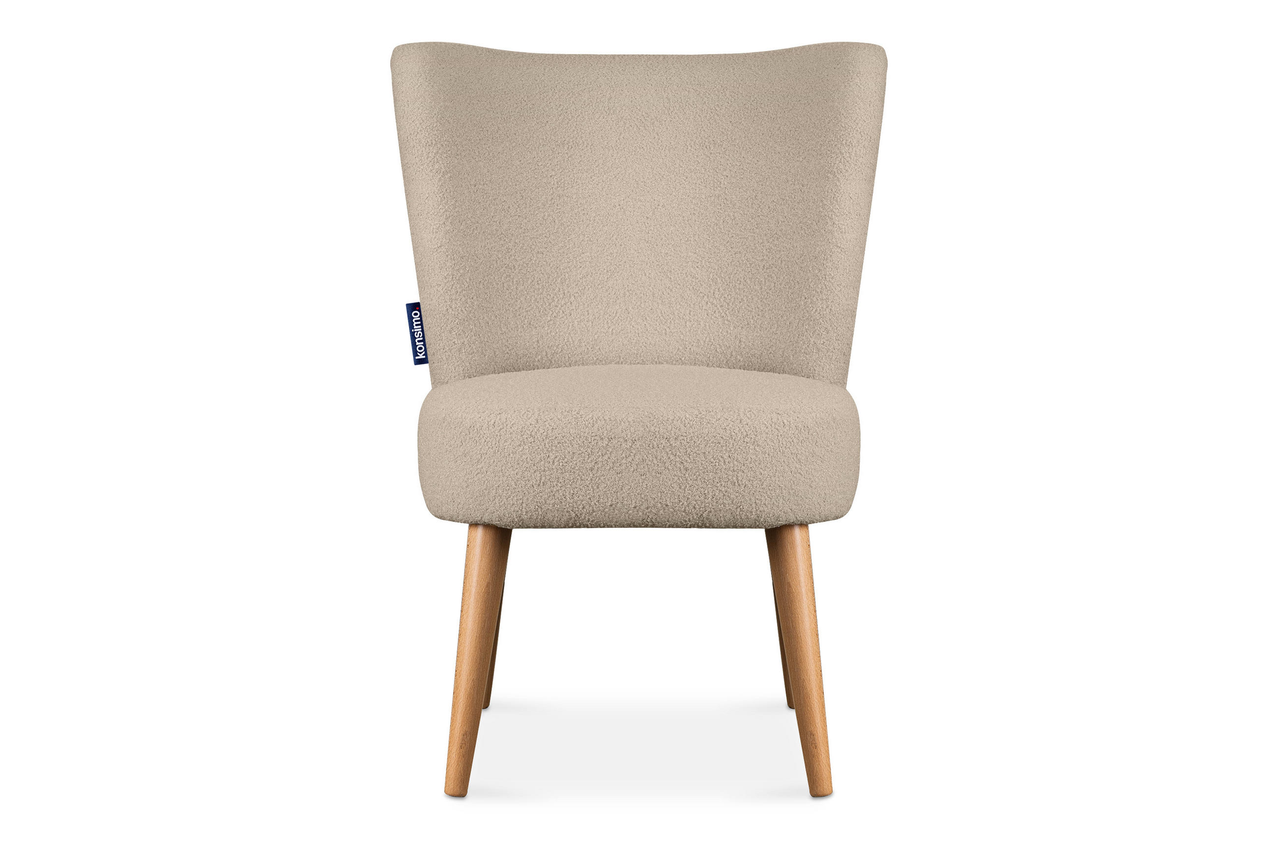 COCKTAILSESSEL APPA auf hohen Beinen aus Buchenholz gebeizter Eiche, Beige/Eiche Dekor - Eichefarben/Beige, Holz/Textil (63/89/65cm) - KONSIMO®