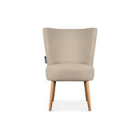 COCKTAILSESSEL APPA auf hohen Beinen aus Buchenholz gebeizter Eiche, Beige/Eiche Dekor - Eichefarben/Beige, Holz/Textil (63/89/65cm) - KONSIMO®