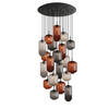 GALERIELEUCHTE Velo 20-flammig Mehrfarbig Ø 18/20/25cm - Multicolor/Schwarz, Glas (25/25/27cm) - s.luce