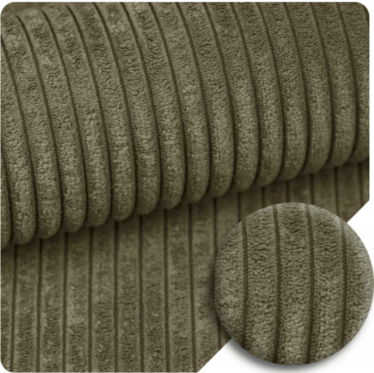 KINDERSOFA Cube AESTHETIC 96 cm Cord Khaki 4 Stk - Grün, Textil (50/40/96cm) - MeowBaby