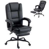 BÜROSTUHL Schwarz mit Liegefunktion und Fußstütze - Schwarz, Kunststoff (67/122/65cm) - PANGIVO