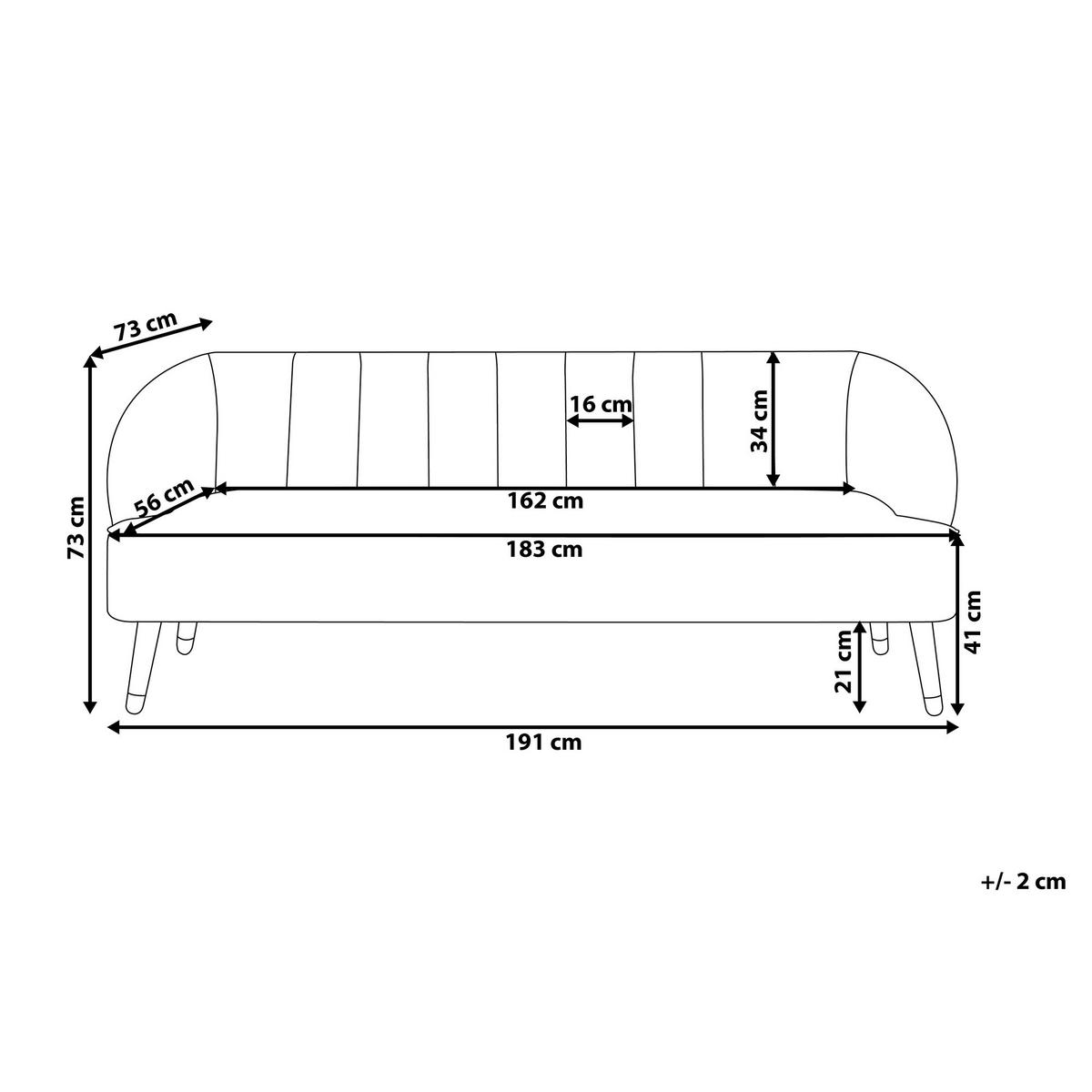 3-SITZER-SOFA Samtstoff Smaragdgrün Alsvag - Hellgrün, Textil (191/73/73cm) - Beliani