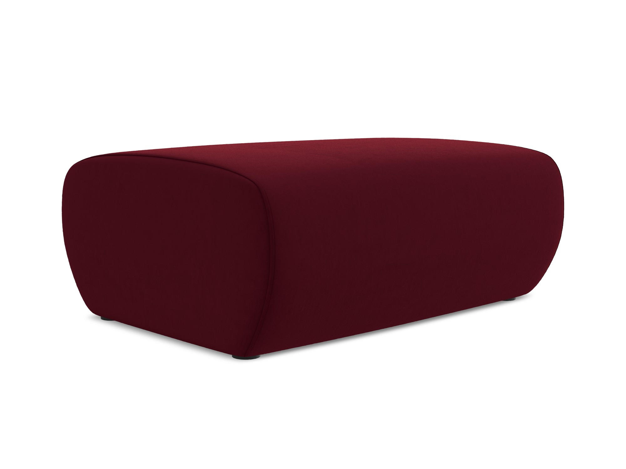 POUF Samt Stoff Rot - Bordeaux/Rot, Kunststoff/Textil (102/40/62cm) - Makamii