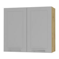 KÜCHENHÄNGESCHRANK Kvantum W3/80 Dust Grey Matt / Eiche Artisan Matt 80 / 32,5 / 72cm - Eiche Artisan/Grau, Holz/Holzwerkstoff (80/72/32.5cm) - Feldmann-Wohnen