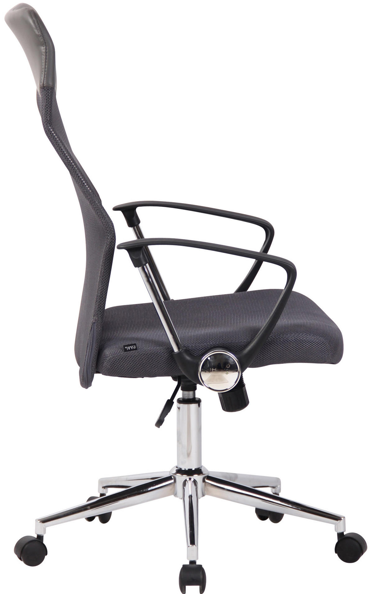 DREHSTUHL Microfaser grau - Chromfarben/Grau, Kunststoff/Textil (60/108/64cm) - CLP