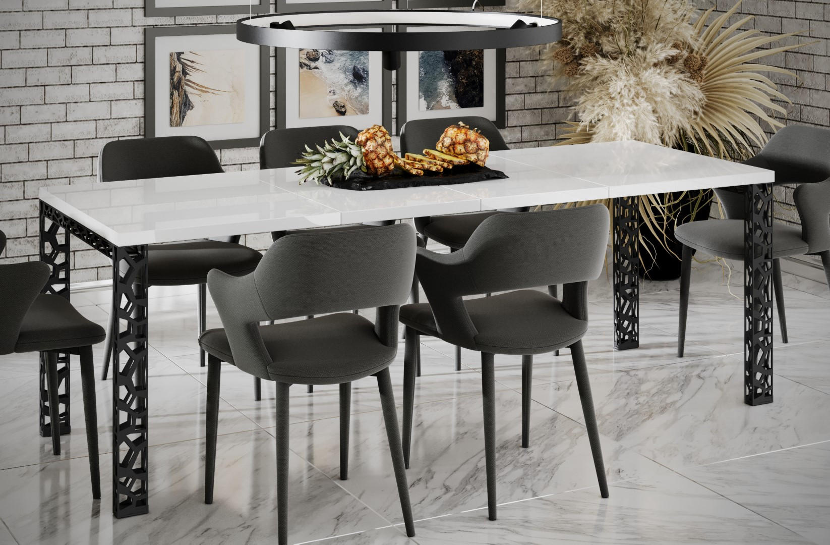 ESSTISCH Matio ausziehbar bis 170 cm - Weiß Hochglanz, Holzwerkstoff (80/80/76cm) - Endo-Moebel