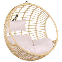 HÄNGESESSEL PE Rattan natürlich 99 cm Aspio - Beige, Kunststoff (99/99/65cm) - Beliani