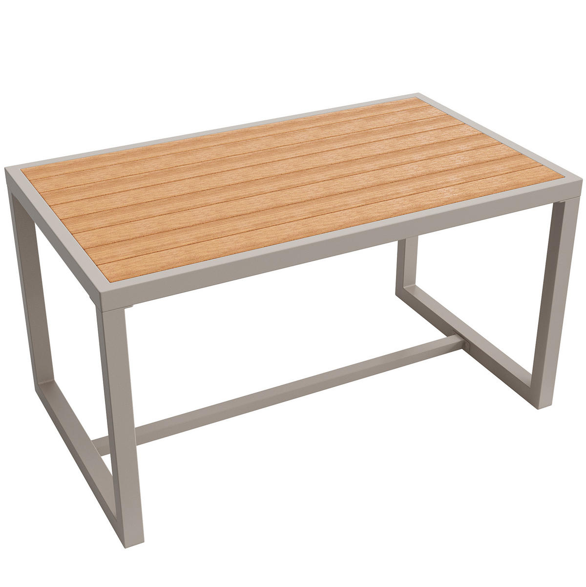 GARTENLOUNGE-SET 237/65/79 cm mit modularer L-Form, WPC-Couchtisch und waschbaren Polstern, Beige - Beige, Metall - Redom