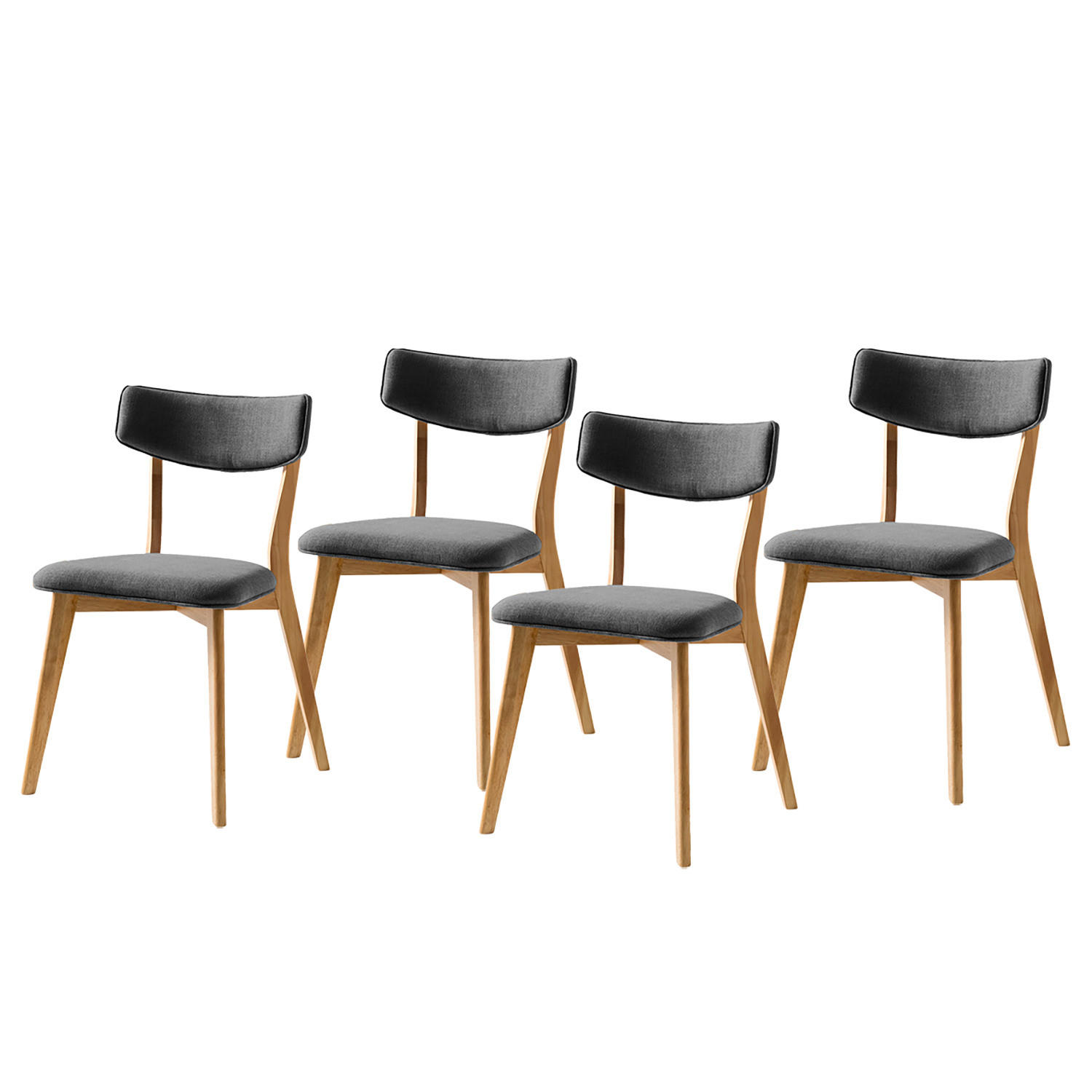 ESSZIMMERSTUHL - Massivholz / Textil - Dunkelgrau/Eichefarben, Holz/Holzwerkstoff (50/79/50cm) - home24