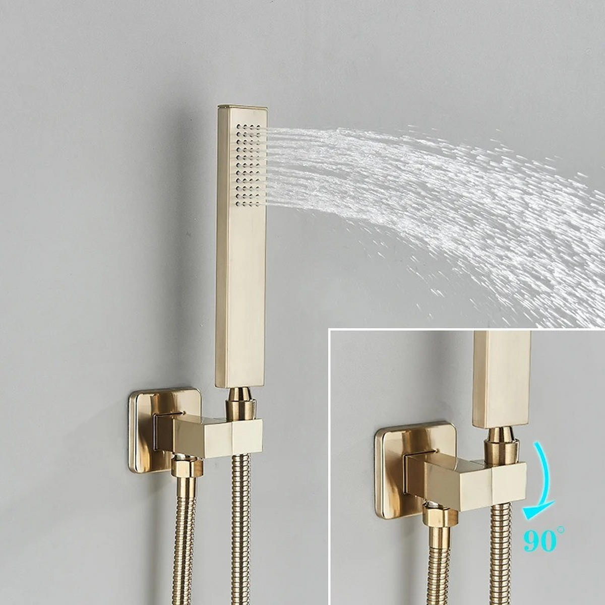 THERMOSTAT Duscharmatur 3-Wege Gold - Goldfarben, Metall (52/20/22cm) - Kaket
