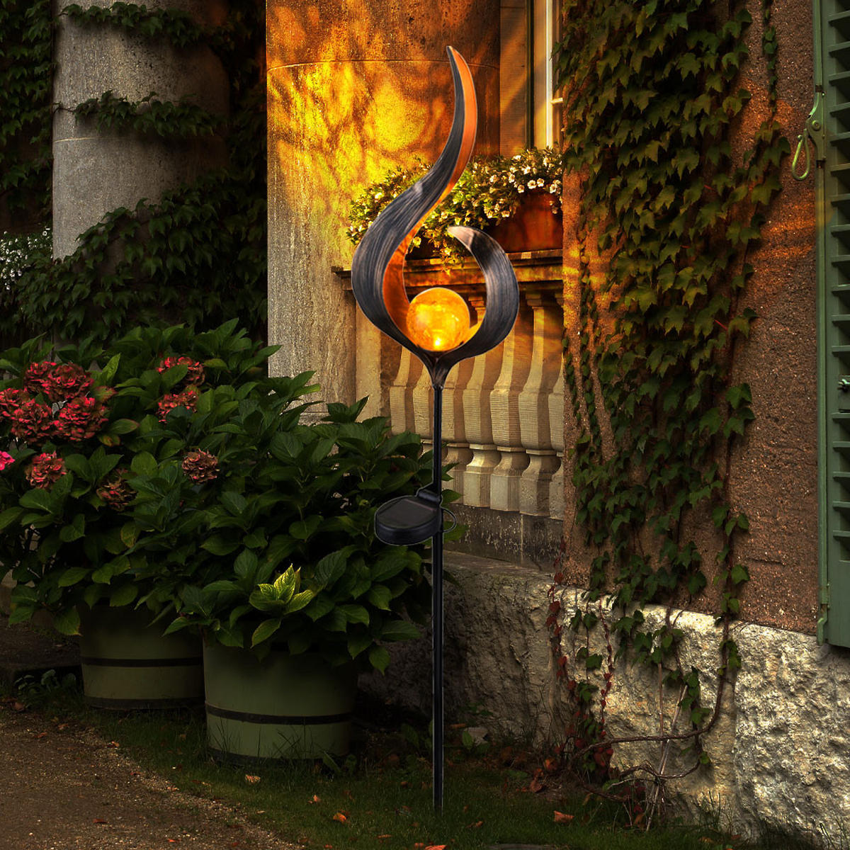 LED AUSSENLEUCHTE Metall Bronze - Bronzefarben, Glas (16.7/6/90cm) - Globo Lighting