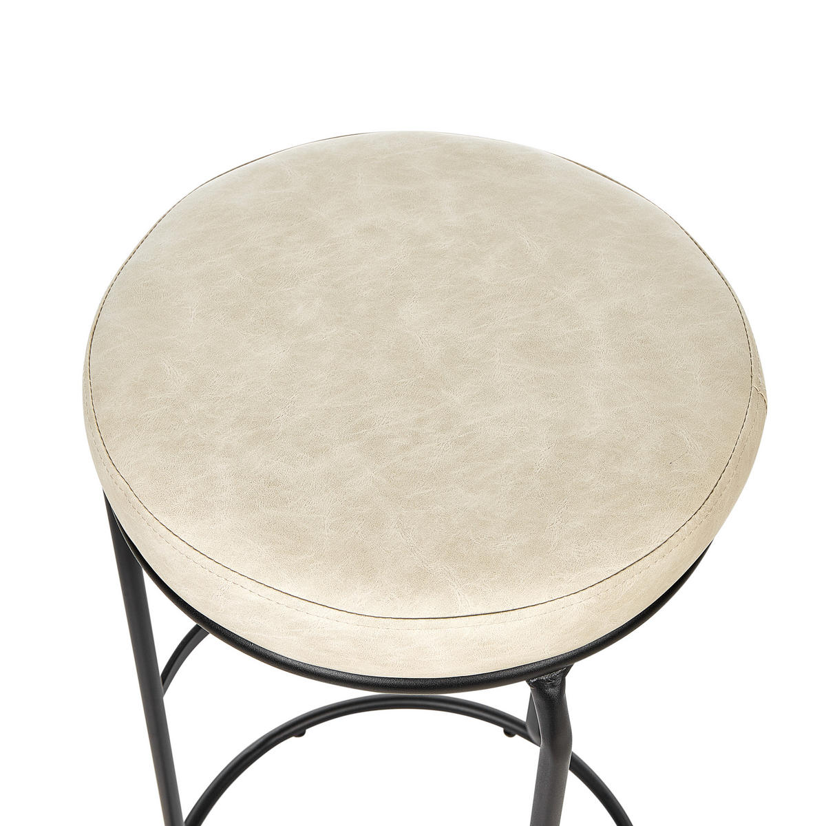 SCAUN DE BAR set de 2 piele ecologică bej deschis Milroy - bej, material plastic (43/74/43cm) - Beliani