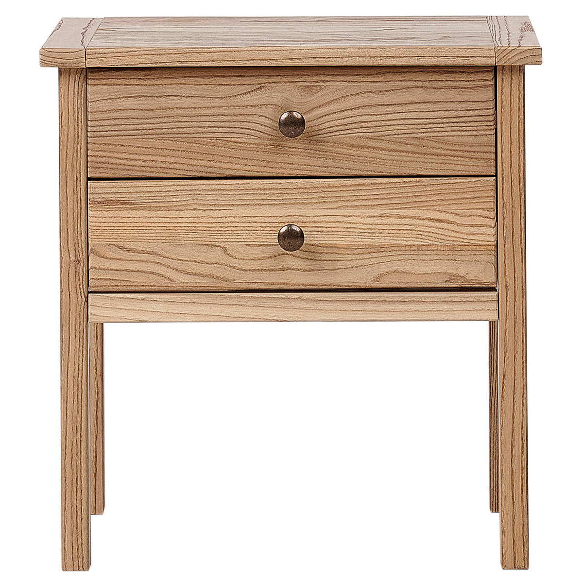 NACHTTISCH mit 2 Schubladen Sassafrasholz Braun Salton - Braun, Holz (31/53/55cm) - Beliani