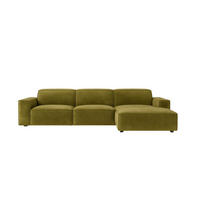 ECKSOFA Cursal L-Form, Stoff Salvador, Olive, Rechts - Olivgrün, Holz (284/166cm) - Kaiser Möbel