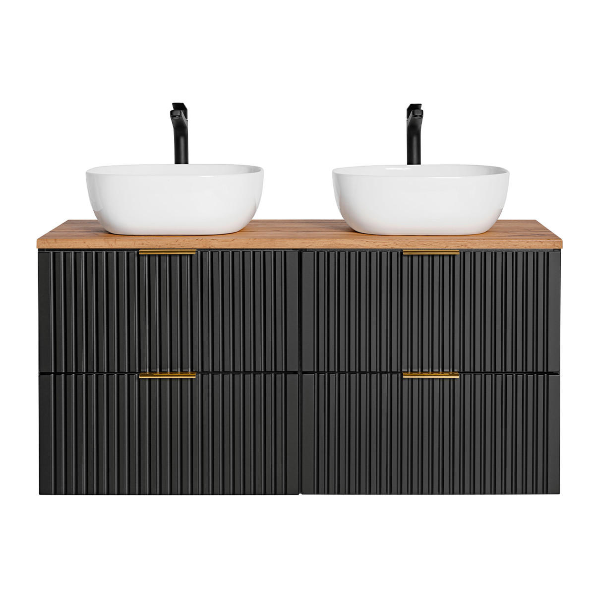 DOPPELWASCHTISCH 120.8cm Adriel Schwarz - Schwarz, Holzwerkstoff (120.8/59/46cm) - Petits-meubles