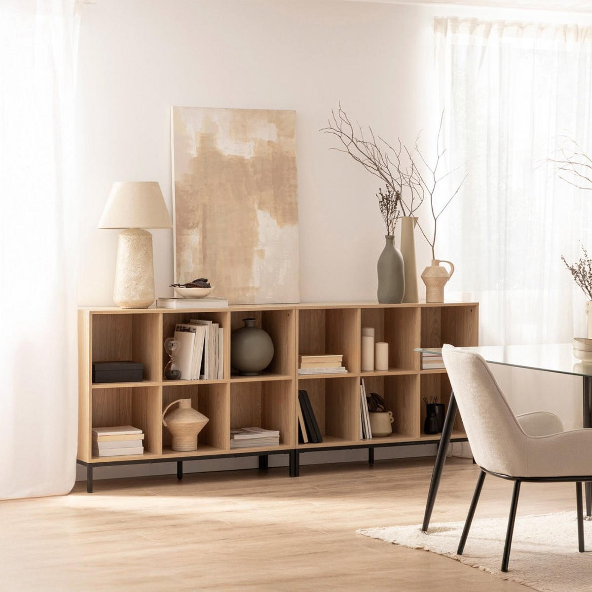 BÜCHERREGAL Remi Natürlich 110 cm x 85 cm - Naturfarben, Holzwerkstoff (110/85/35cm) - Klast Home