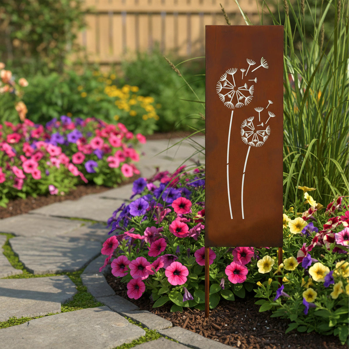 EDELROST-GARTENDEKO - Braun, Metall (1.5cm) - Relaxdays