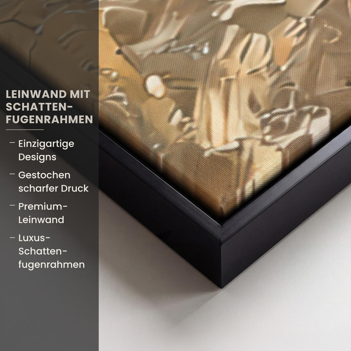 LEINWAND Bilder mit Rahmen - Katze - Weihnachten - Winter - Tier - 150x100 - Bernsteinfarben, Textil (150/100cm) - MuchoWow