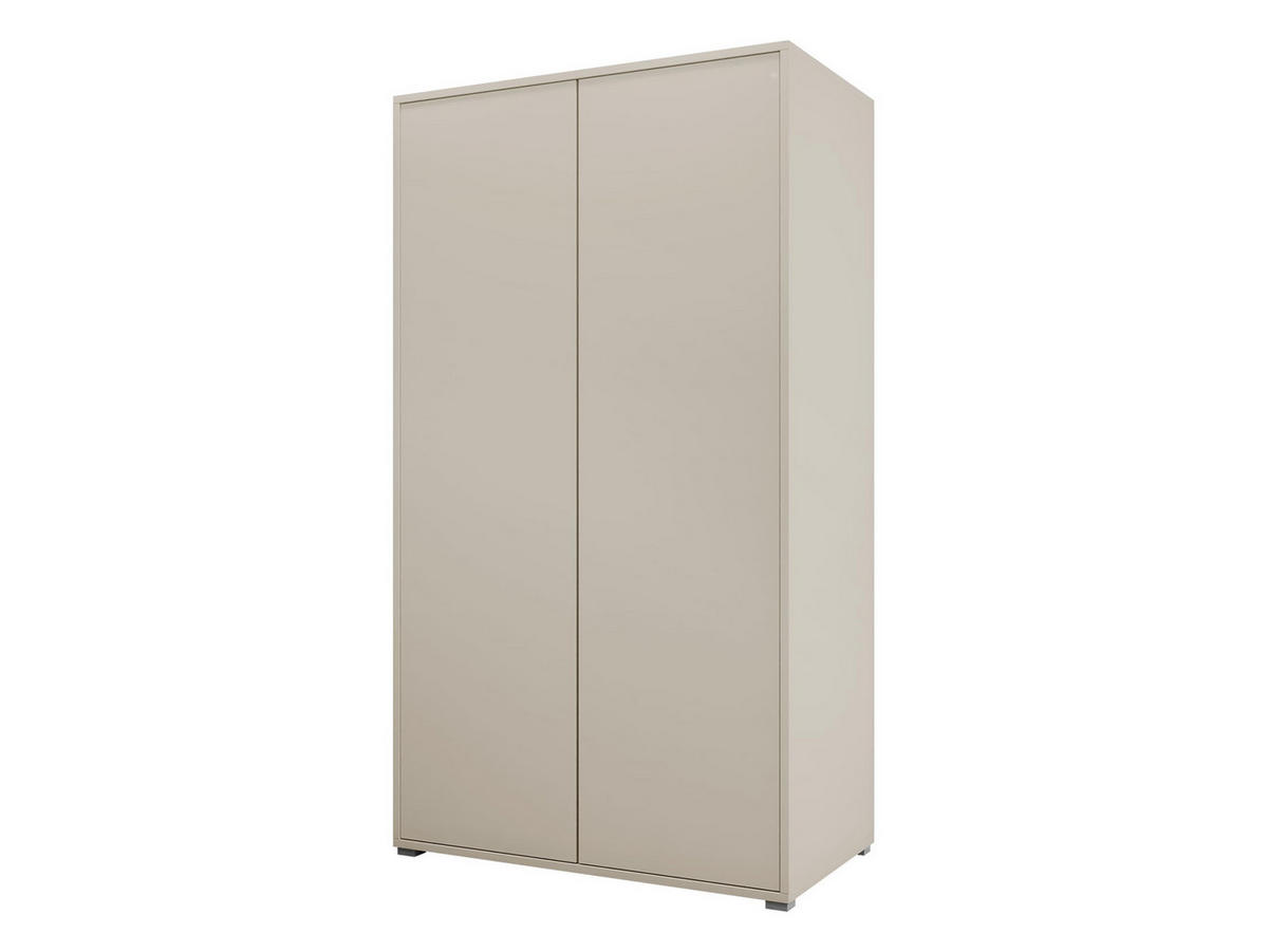 KLEIDERSCHRANK Gesita 2D - Kaschmir/Silberfarben, Holzwerkstoff/Kunststoff (100/178/59cm) - MIRJAN24