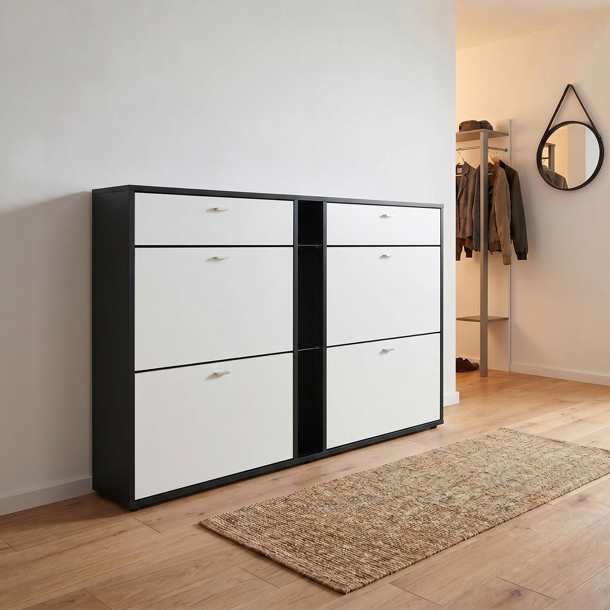 SCHUHSCHRANK Today Fronten in Weiß matt - Weiß, Holzwerkstoff (155.5/95/28cm) - Vladon