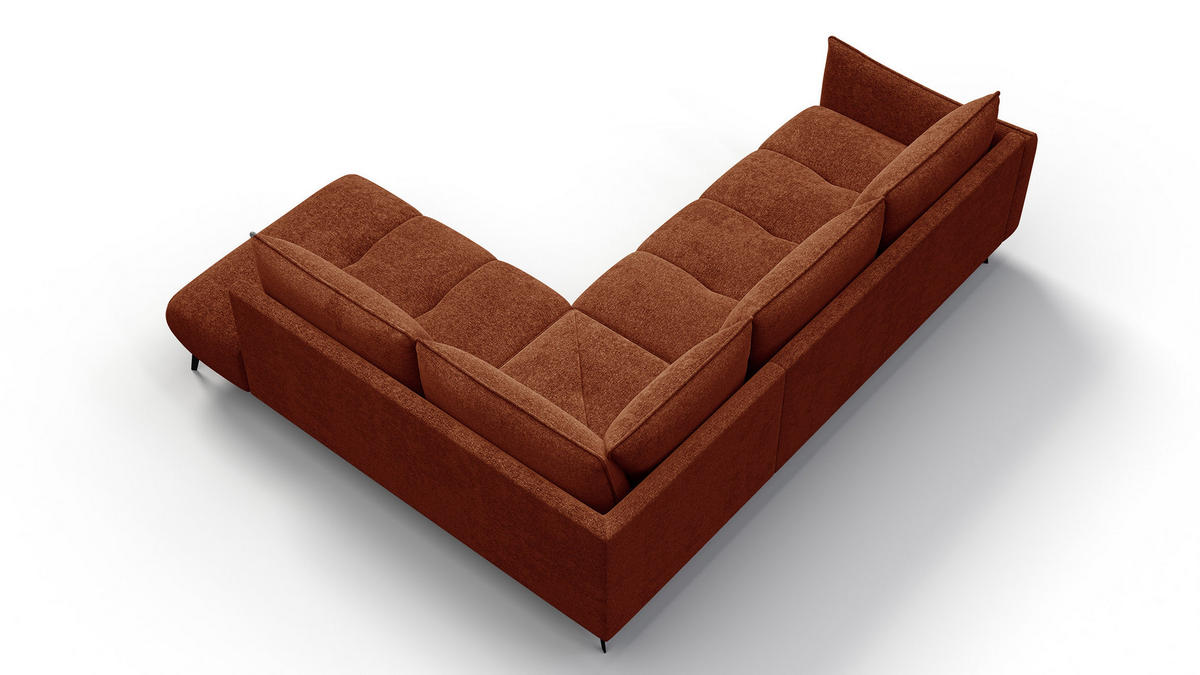 ECKSOFA AERA 5-Sitzer rechts, orange - Schwarz/Orange, Holz/Textil (268/206cm) - Courtois Laville