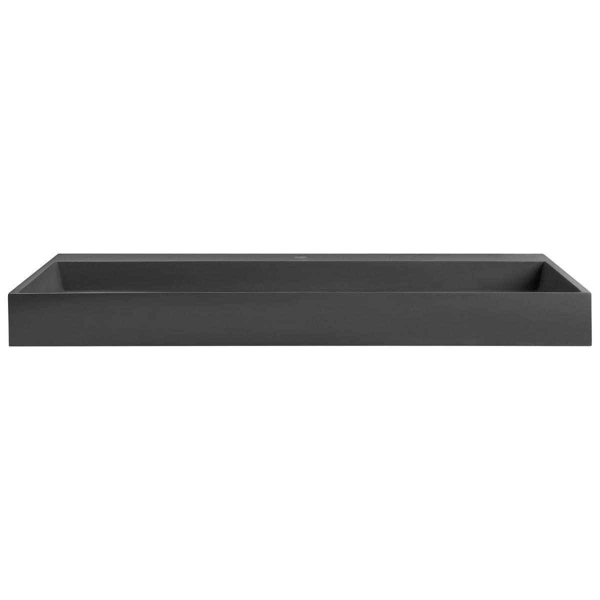 HÄNGEWASCHBECKEN Schwarz 120/46 cm Mineralguss Quenko - Schwarz, Naturmaterialien (120/12/46cm) - Beliani