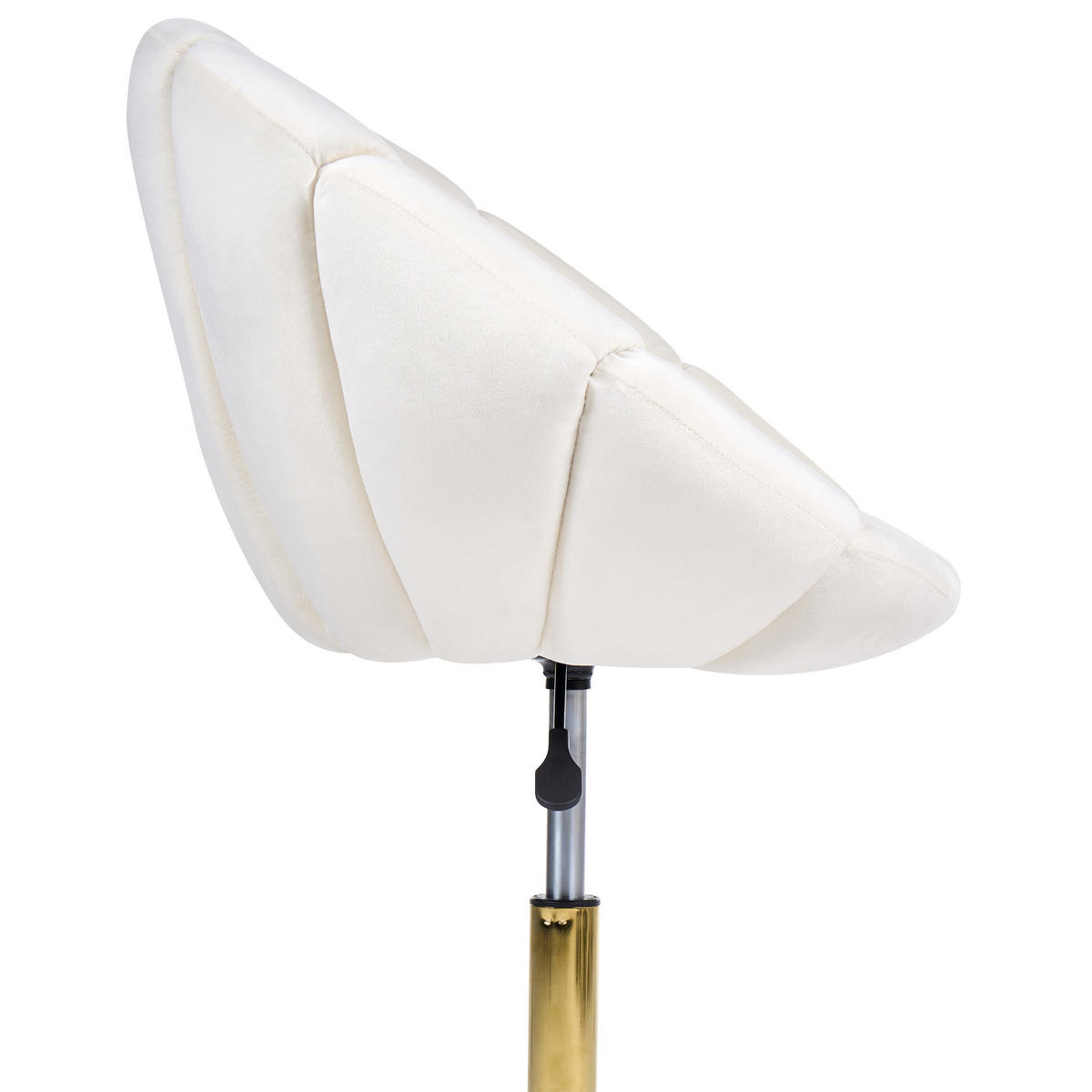 KANCELÁŘSKÁ ŽIDLE Sametová látka Krémově bílá Annabelle - krémová, textil (66/81/39cm) - Beliani