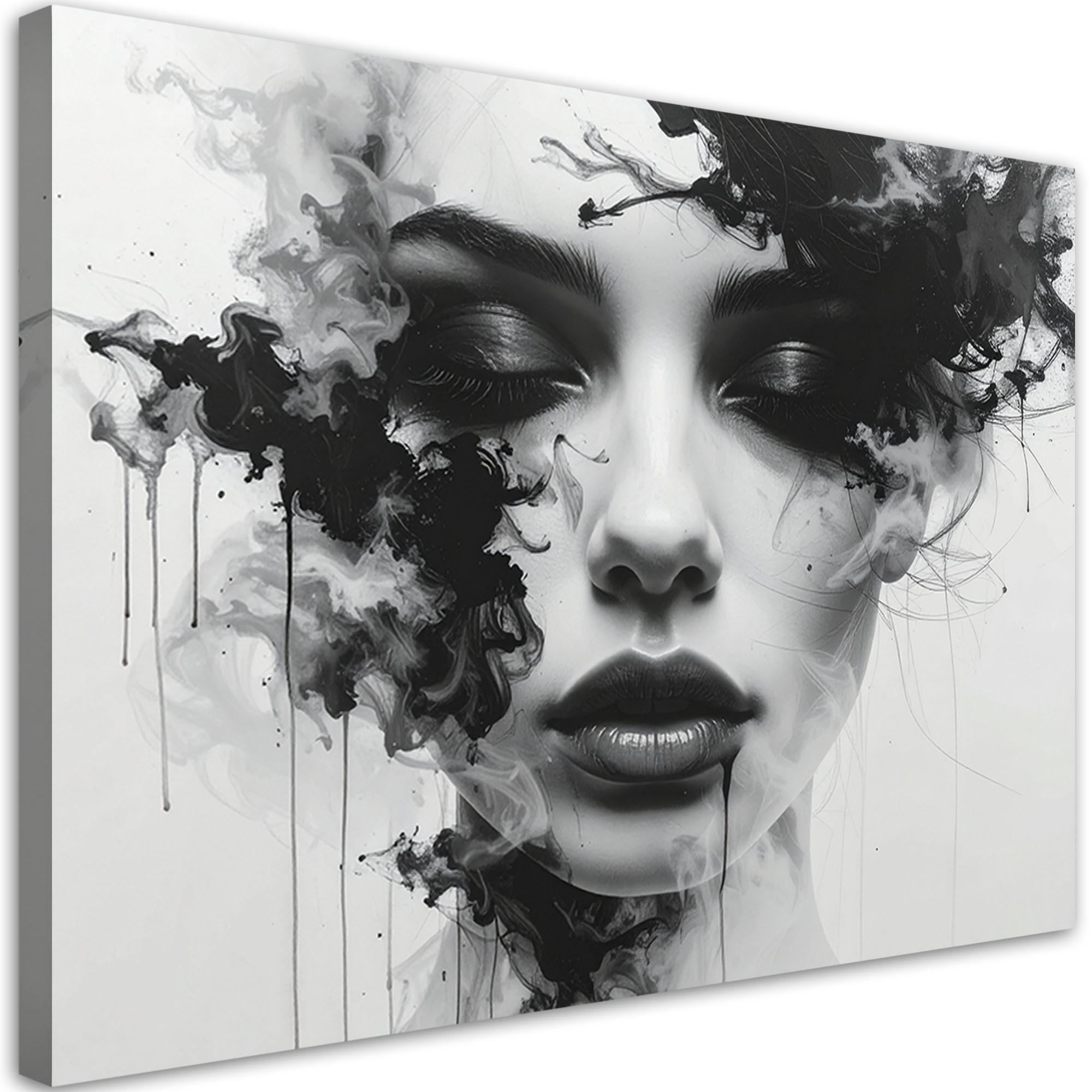 Feeby Leinwandbild Schwarz 30x20 cm