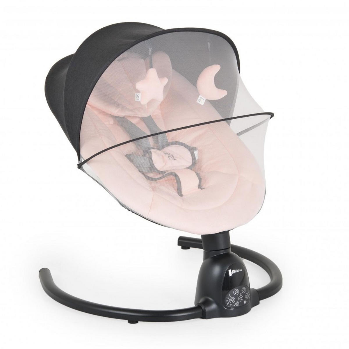 BABYWIPPE Clarissa pink 5 Schaukelgeschwindigkeiten, Bluetooth, Fernbedienung, Timer - Rosa, Metall - Moni