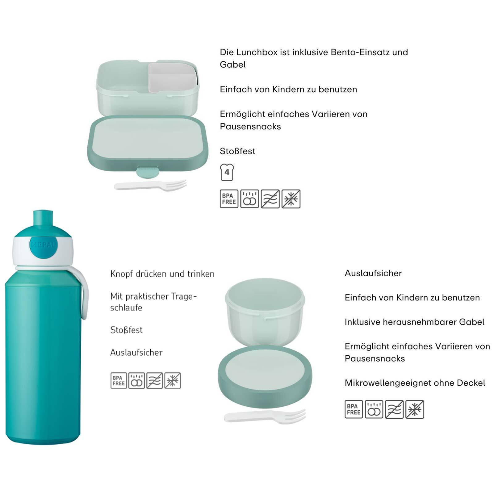 LUNCHSET Campus Cool Blue 3er Set - Blau, Kunststoff (1/1/1cm) - Mepal