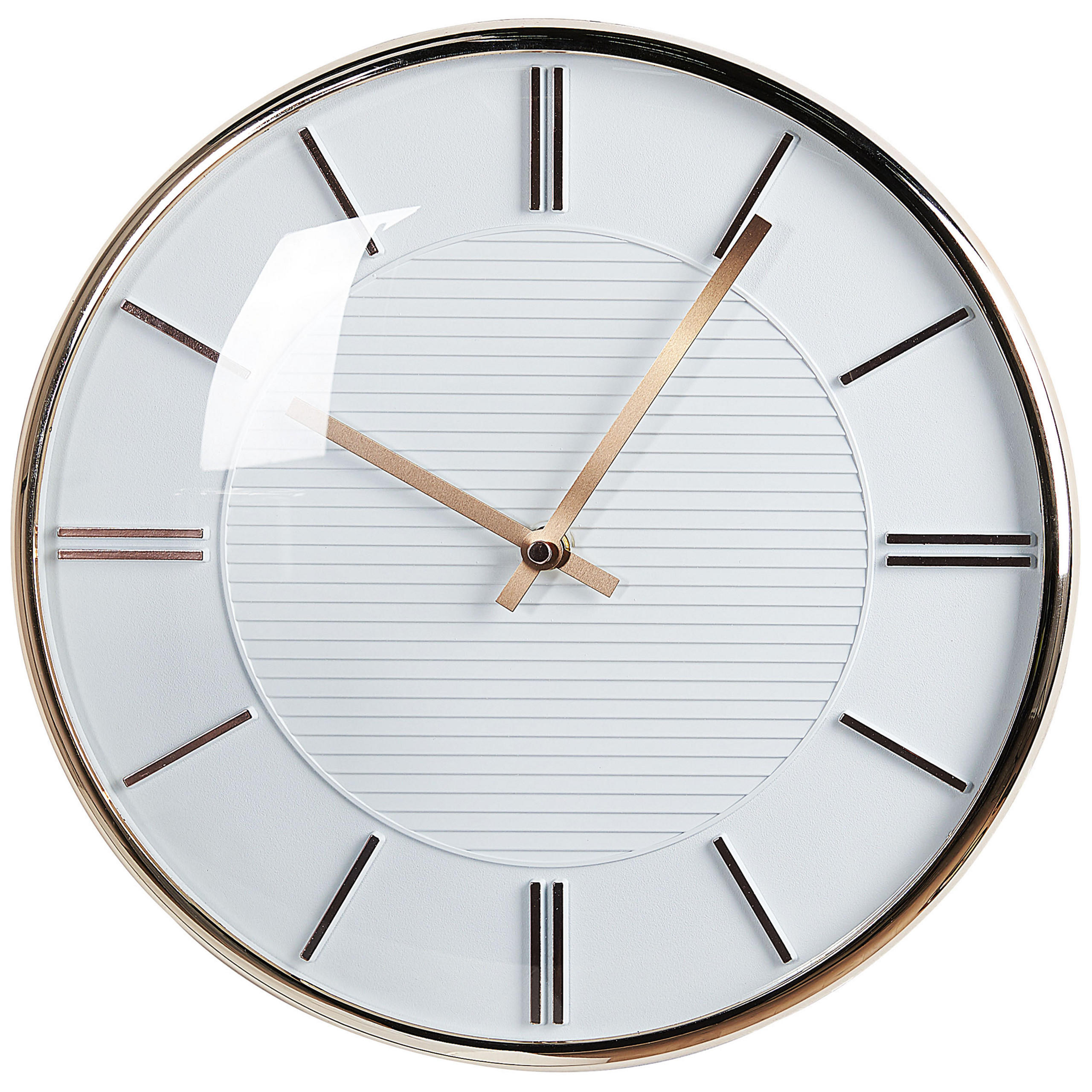 WANDUHR Kunststoff weiß/gold Daroca - Weiß, Kunststoff (34/34/3cm) - Beliani