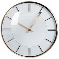 WANDUHR Kunststoff weiß/gold Daroca - Weiß, Kunststoff (34/34/3cm) - Beliani