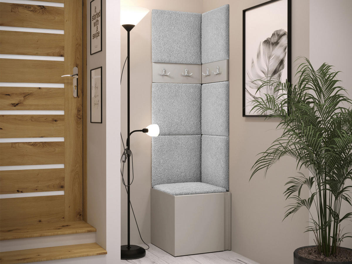 GARDEROBEN-SET Orion XXI - Kaschmir/Hellgrau, Holzwerkstoff/Kunststoff (42/186/46cm) - MIRJAN24