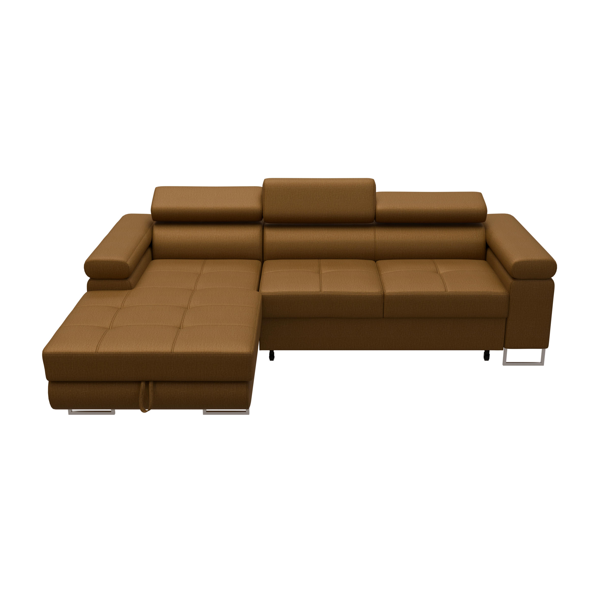 ECKSOFA VEMO MINI Links Gelb Velour-Stoff Kompakter Komfort für Wohnräume - Gelb, Textil (235/175cm) - Barchello