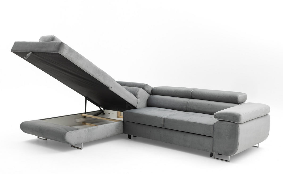 ECKSOFA WILD L Links Grau - Grau, Holz (203/274cm) - Muffo