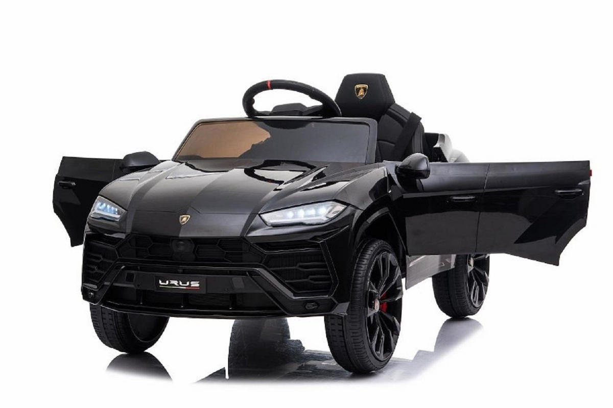 KINDER ELEKTROAUTO Lamborghini Urus Radio, MP3-Anschluss, EVA-Reifen, Kunstledersitz, Fernbedienung - Schwarz, Kunststoff (105/65/52cm) - Es-Toys