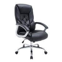 BÜROSTUHL Rhodos Schwerlast in Kunstleder, Schwarz - Schwarz, Textil/Metall (66/122/68cm) - TPFLiving