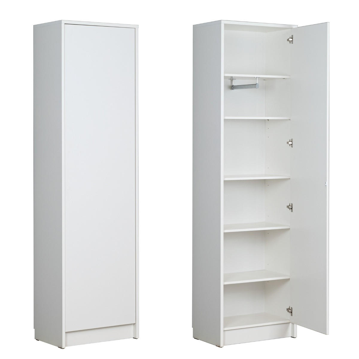 SCHRANKBETT Wandklappbett vertikal SBV 140x200 mit 2 Schränken - 3-teilig - Weiß - Weiß, Holzwerkstoff (140/200cm) - QMM TraumMöbel