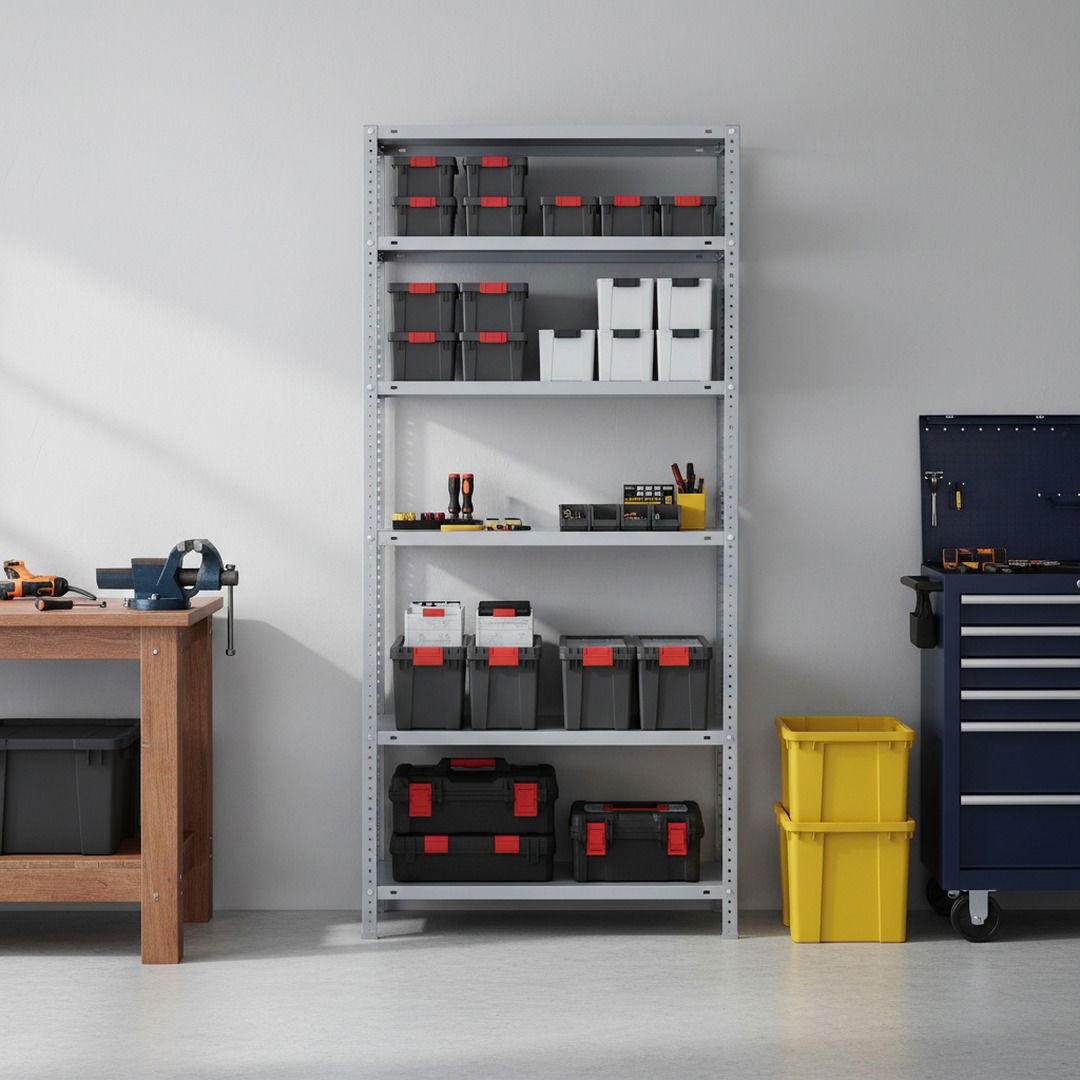 SCHRAUBREGAL PANDA TALL | HxBxT 200x100x50cm | 6 Fachböden | Fachlast 100kg | Weiß - Weiß, Metall (100/200/50cm) - PROREGAL