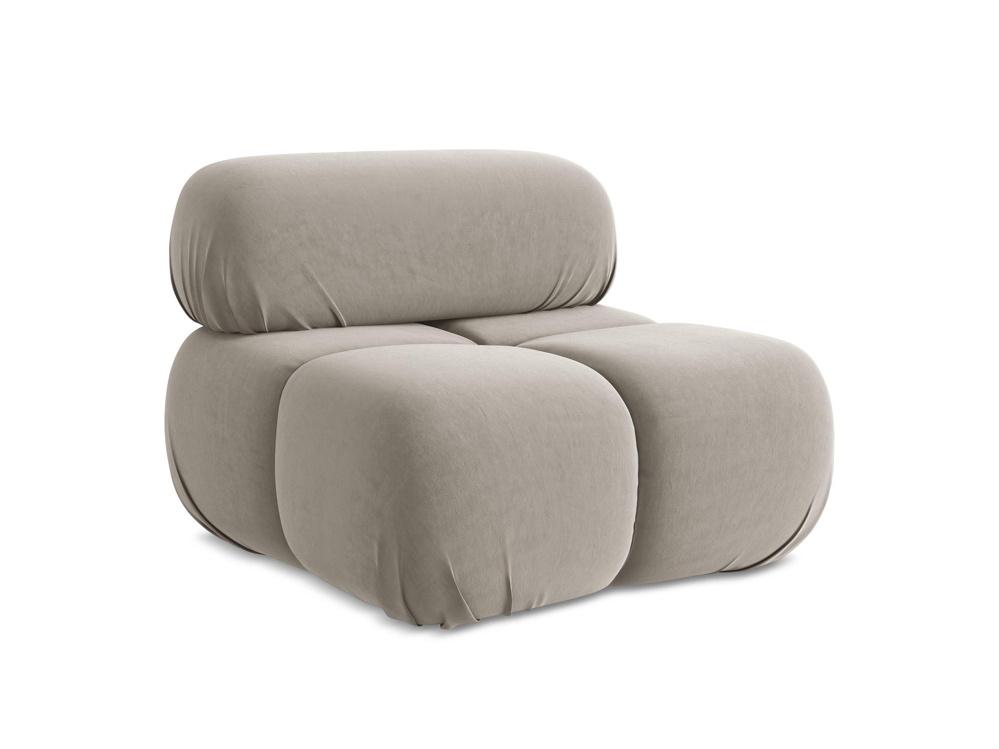 SESSEL Samt Stoff Grau - Taupe/Lila, Kunststoff/Textil (96/70/95cm) - Makamii