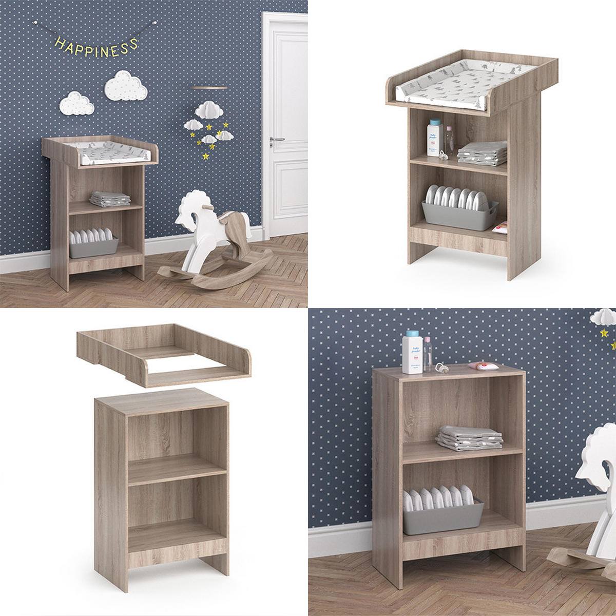 WICKELKOMMODE Leo Sonoma 60 x 103 cm - Sonoma Eiche, Holzwerkstoff (60/103/88cm) - Vicco